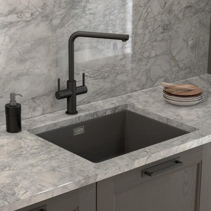 Alveus Quadrix 50 Sink For 800-900mm Cabinet In Single Bowl Chocolate 1108036N Lifestyle