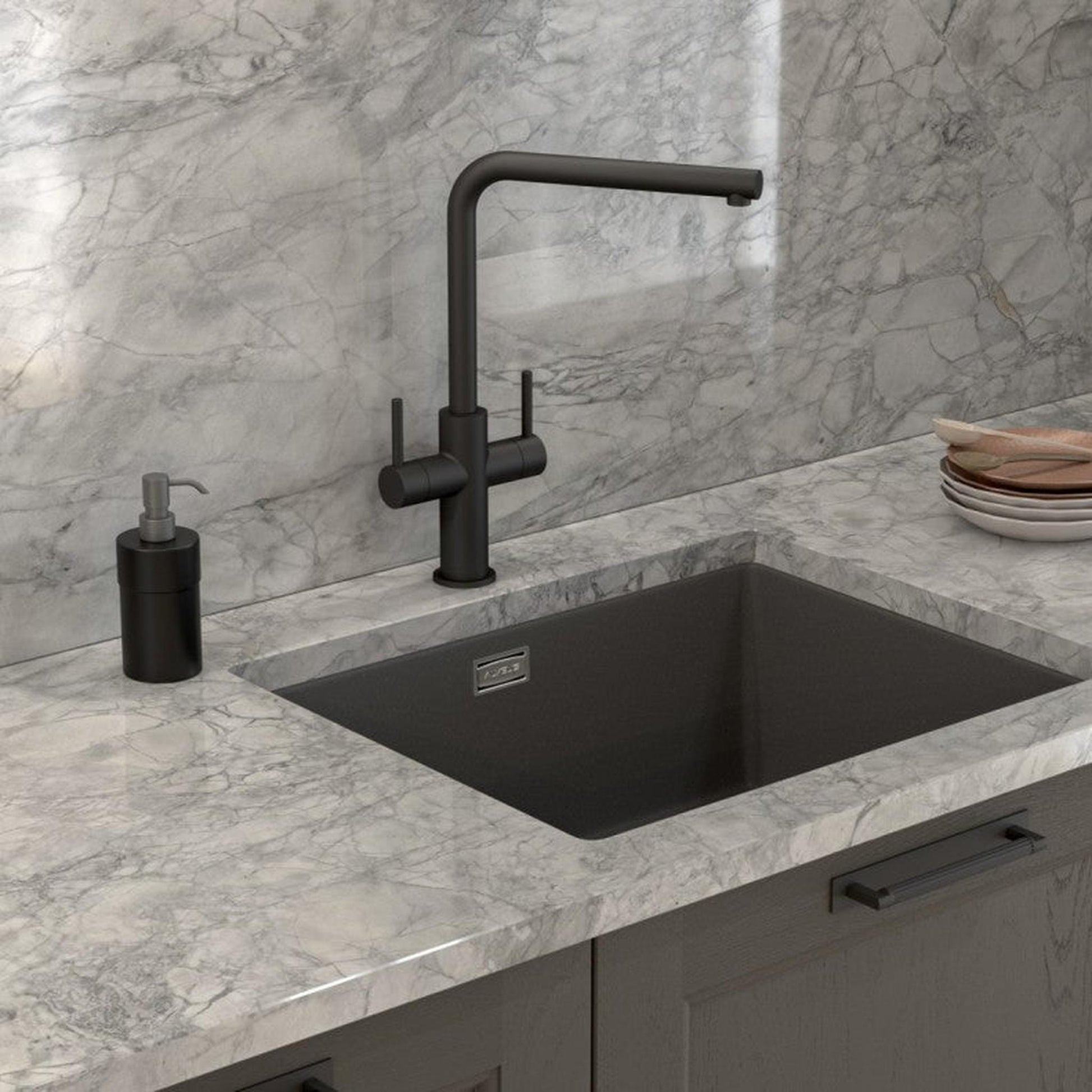 Alveus Quadrix 50 Sink For 800-900mm Cabinet In Single Bowl Steel 1108037N Lifestyle