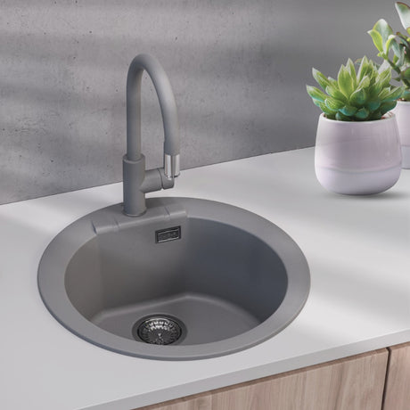 Alveus Roxa Kitchen Mixer Tap in Granital Concrete Finish with Single Lever Control Life Style