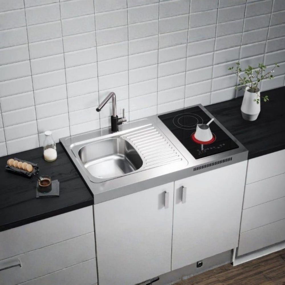 Alveus Selma Kitchen Tap in Black & Chrome Finish with Single Lever Mixer Life Style