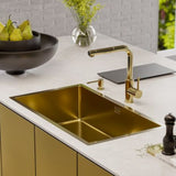 Alveus Zeos-P Monarch Kitchen Mixer Tap Pull-Out with Single Lever Control in Gold Life Style