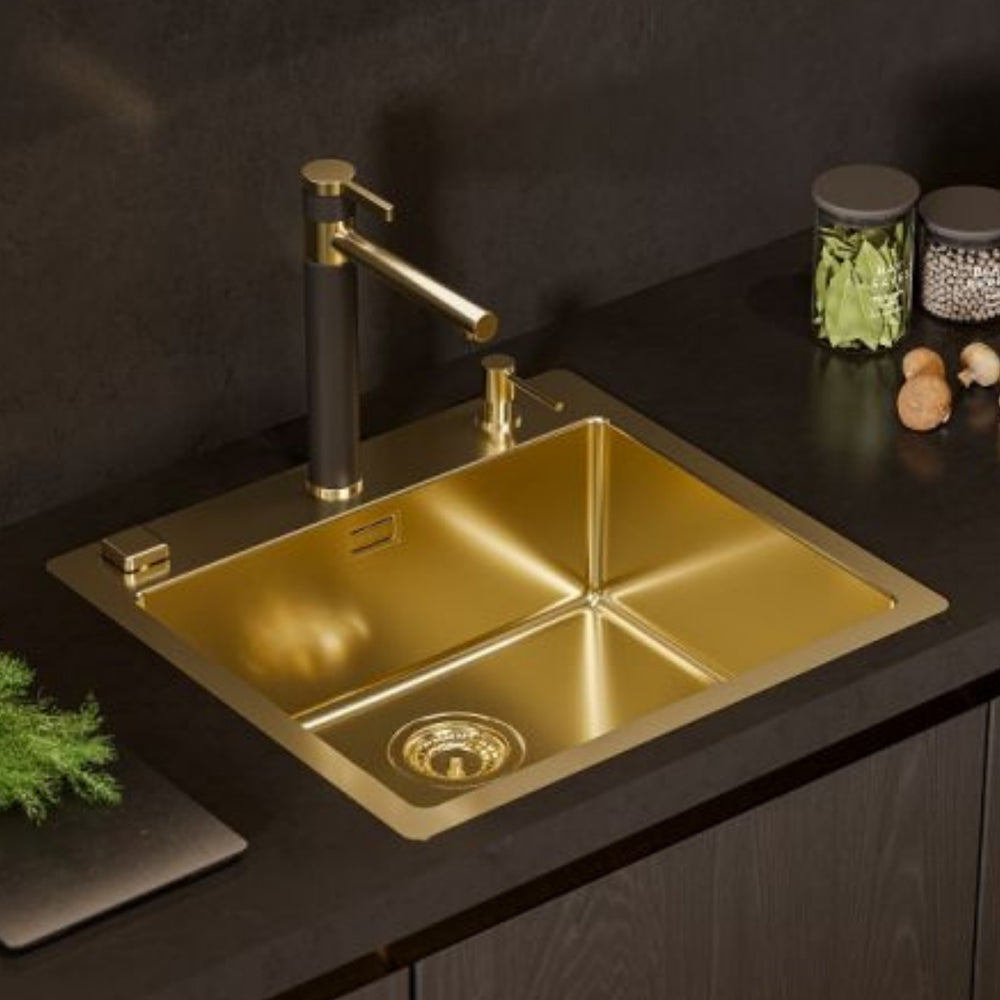 Alveus Zina Monarch Kitchen Mixer Tap with Single Lever in Gold Life Style