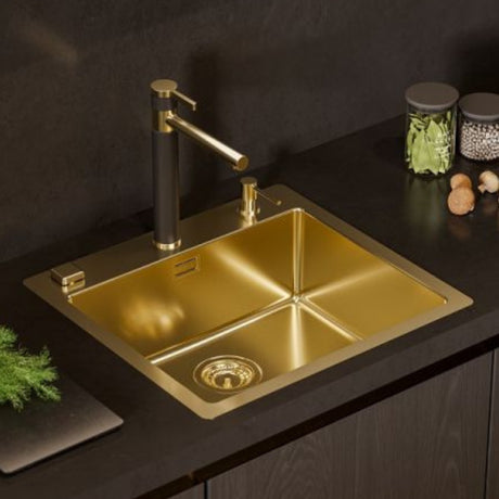 Alveus Zina Monarch Kitchen Mixer Tap with Single Lever in Gold Life Style