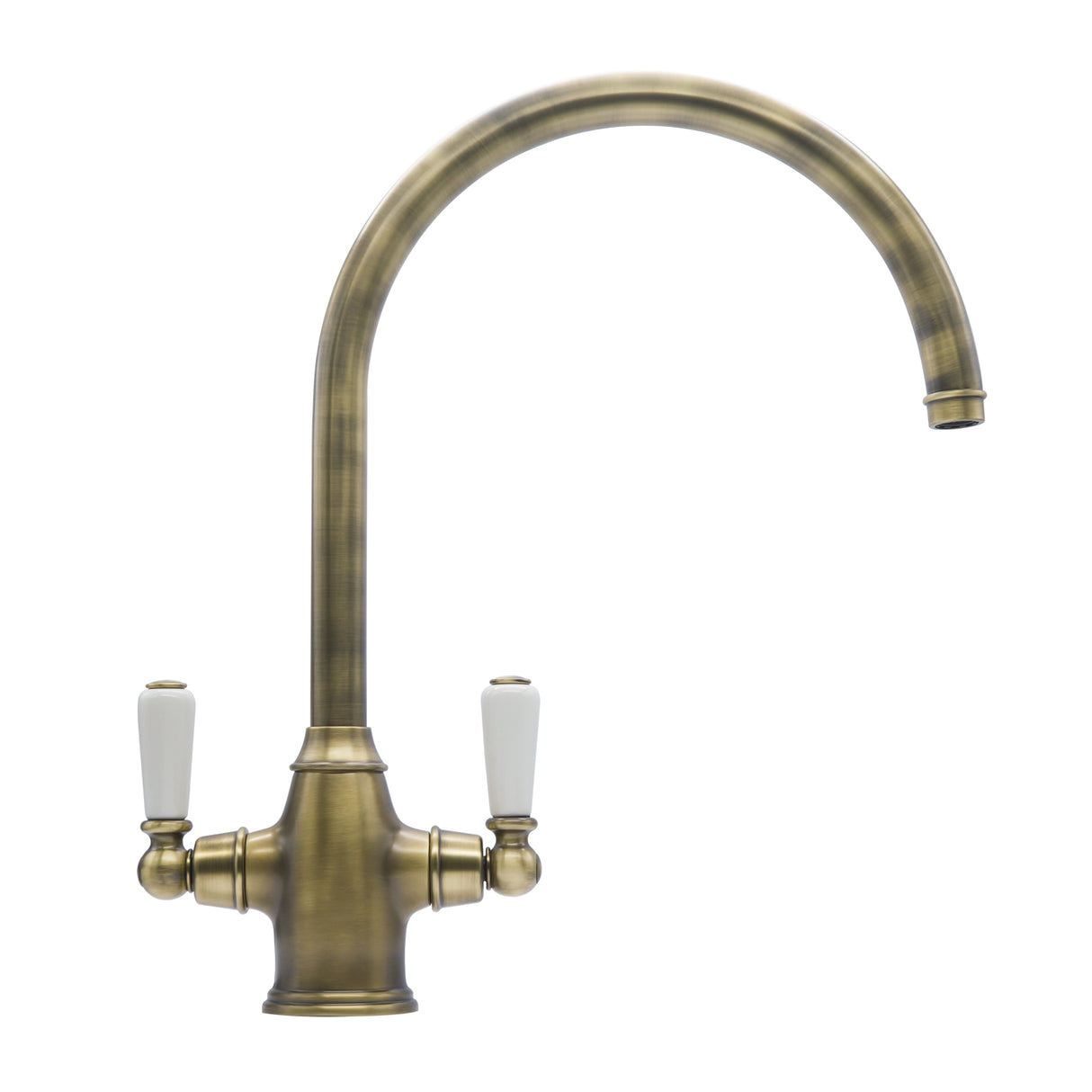 Bidbury & Co. Amesbury Kitchen Mixer Tap with White Tipped Lever Handles & Regal Aesthetic