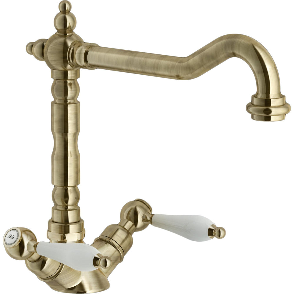 Nobili Antica P Spout Traditional Style Kitchen Tap in Brushed Bronze-The Tap Collection