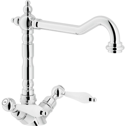 Nobili Antica P Spout Traditional Style Kitchen Tap in Chrome-The Tap Collection