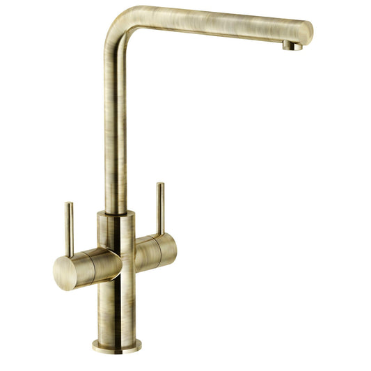 Nobili Aquerelli L Spout Kitchen Tap in Brushed Bronze-The Tap Collection