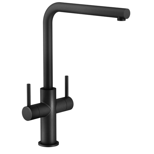 Nobili Aquerelli L Spout Kitchen Tap in Matt Black-The Tap Collection