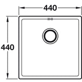 Astris Colora Flush mount Undermount Inset mount Single Bowl Kitchen Sink For450mm Cabinet in Stainless Steel Copper
 56590961 Dimension 1