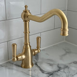 Bidbury & Co. Bickton Monobloc Kitchen Mixer Tap with Twin Lever Metal Handles