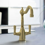 Bidbury & Co. Bickton Monobloc Kitchen Mixer Tap with Twin Lever Metal Handles