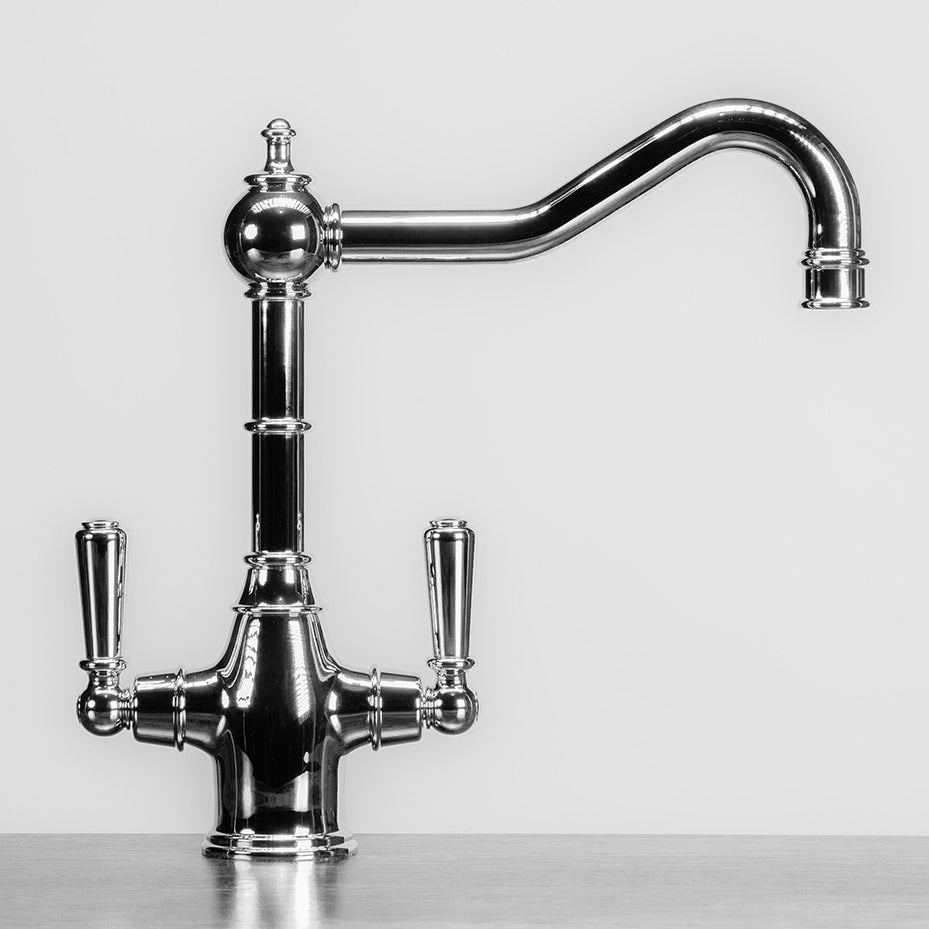 Bidbury & Co. Bickton Monobloc Kitchen Mixer Tap with Twin Lever Metal Handles