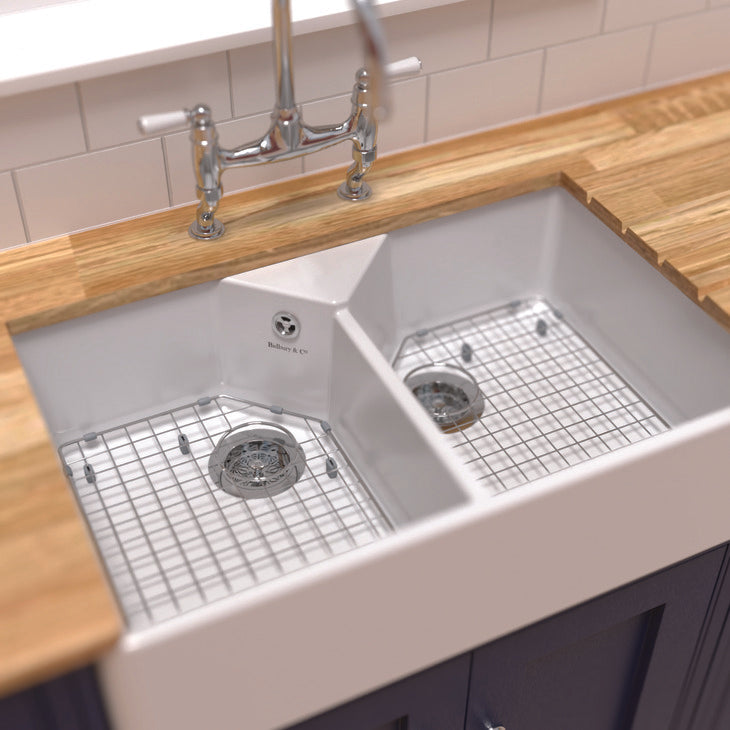 Bidbury & Co. Alderley Butler 2.0 Bowl Kitchen Sink in Fireclay Ceramic with Charming Heritage Aesthetic