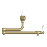 Bidbury & Co. Aldsworth Twin Lever Pot Filler With Porcelain Handles Old English brass 57866880
 