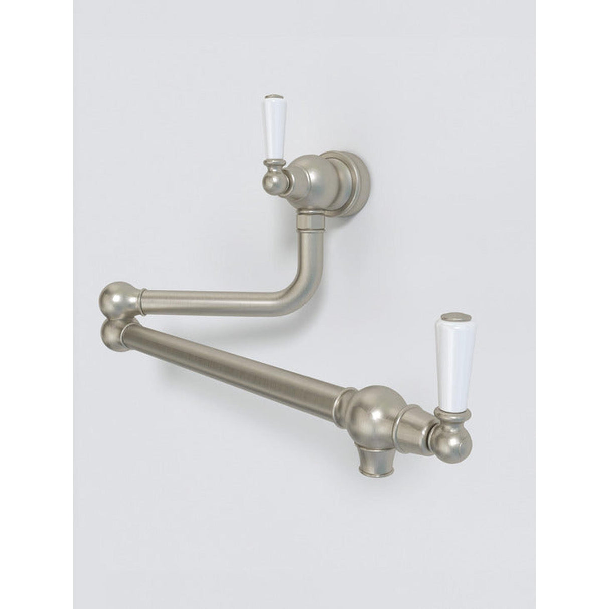 Bidbury & Co. Aldsworth Twin Lever Pot Filler With Porcelain Handles Pewter 57866580 1
