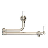 Bidbury & Co. Aldsworth Twin Lever Pot Filler With Porcelain Handles Polished Nickel 57866780