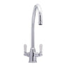 Bidbury & Co. Amesbury C-Spout Porcelain Handles Mixer Tap with Dual Lever in Chrome