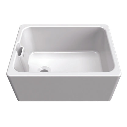 Bidbury & Co. Belfast Mount Single Bowl Kitchen Sink For 600mm Cabinet in Ceramic White 56563733