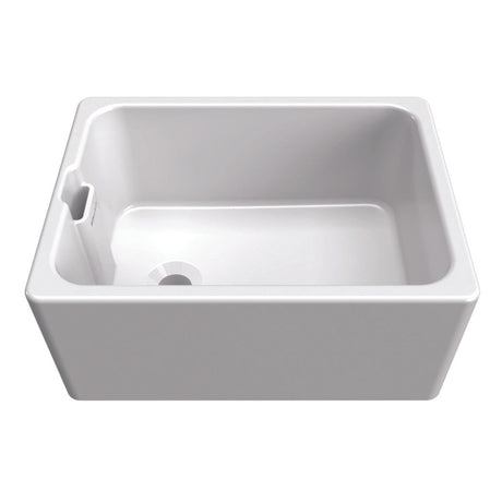 Bidbury & Co. Belfast Mount Single Bowl Kitchen Sink For 600mm Cabinet in Ceramic White 56563733