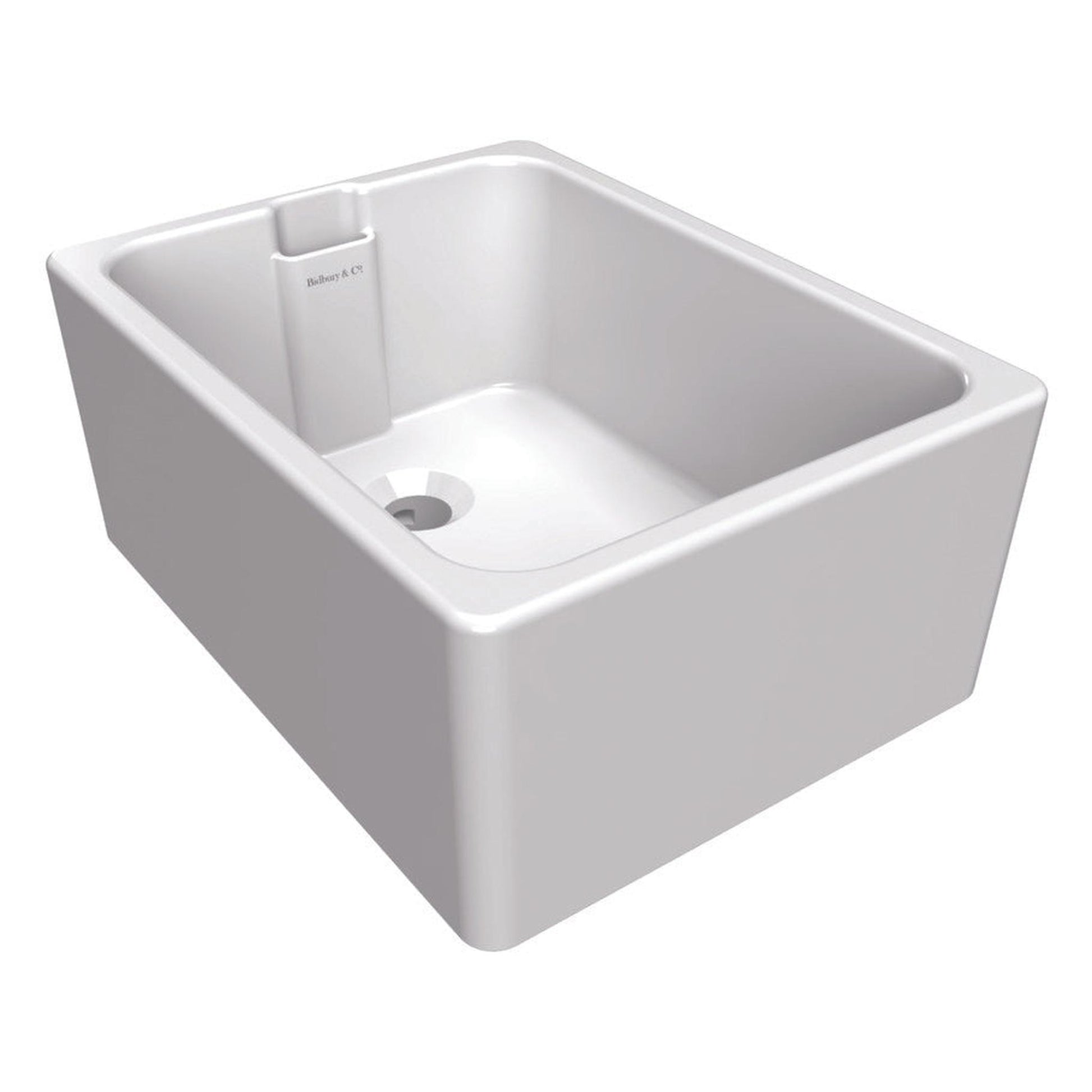 Bidbury & Co. Belfast Mount Single Bowl Kitchen Sink For 600mm Cabinet in Ceramic White 56563733 1
