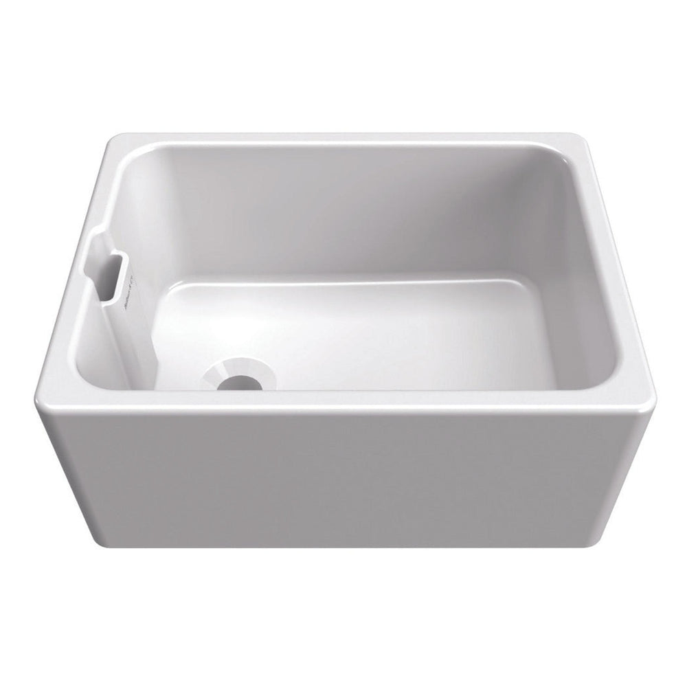 Bidbury & Co. Belfast Mount Single Bowl Kitchen Sink for 600mm Cabinet in Ceramic White
