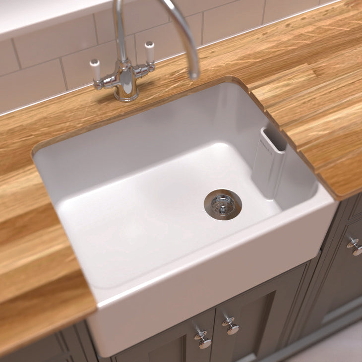 Bidbury & Co. Oakford Belfast 1.0 Bowl Kitchen Sink in Fireclay Ceramic with Overflow & Traditional Period Charm
