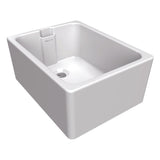 Bidbury & Co. Belfast Mount Single Bowl Kitchen Sink for 600mm Cabinet in Ceramic White Side View