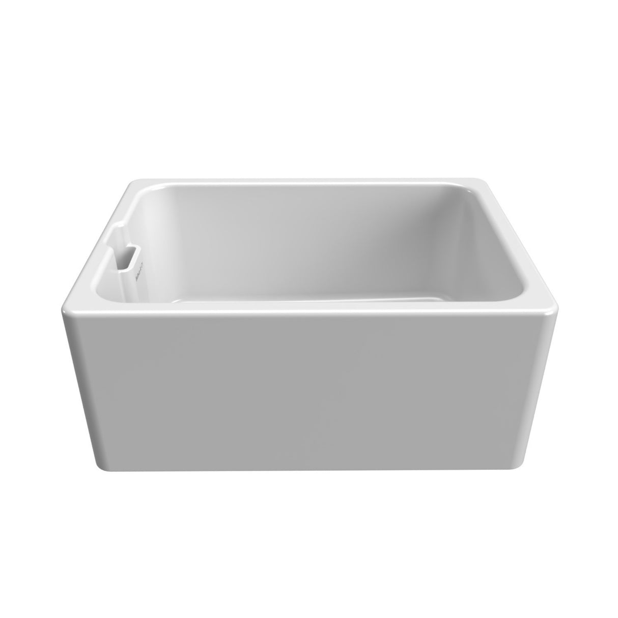 Bidbury & Co. Belfast Mount Single Bowl Kitchen Sink for 600mm Cabinet in Ceramic White Side View