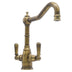 Bidbury & Co. Bickton Porcelain Handles With Dual Lever Mixer Tap Patinated Brass 57866600
