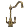 Bidbury & Co. Bickton Porcelain Handles With Dual Lever Mixer Tap Patinated Brass 57866600