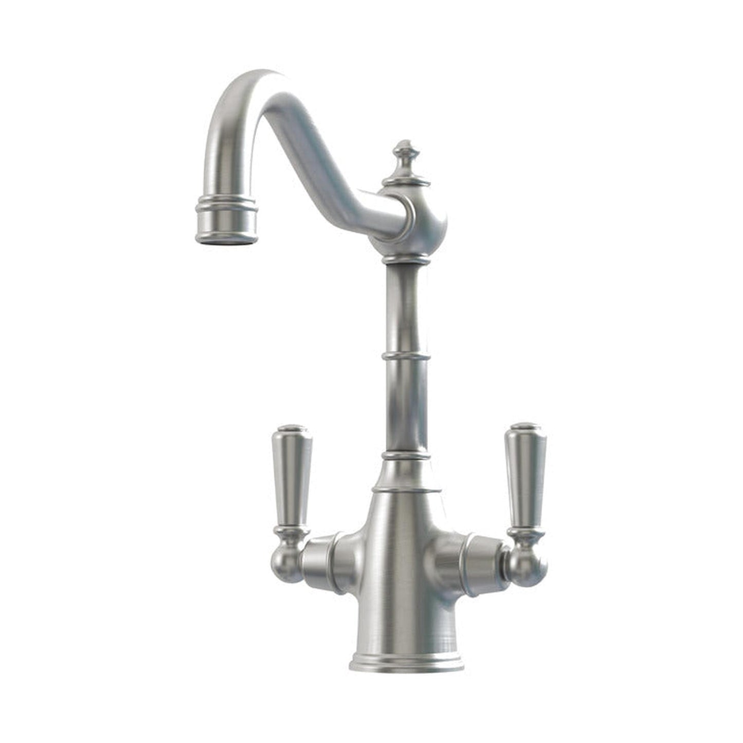 Bidbury & Co. Bickton Porcelain Handles With Dual Lever Mixer Tap Pewter 57866500