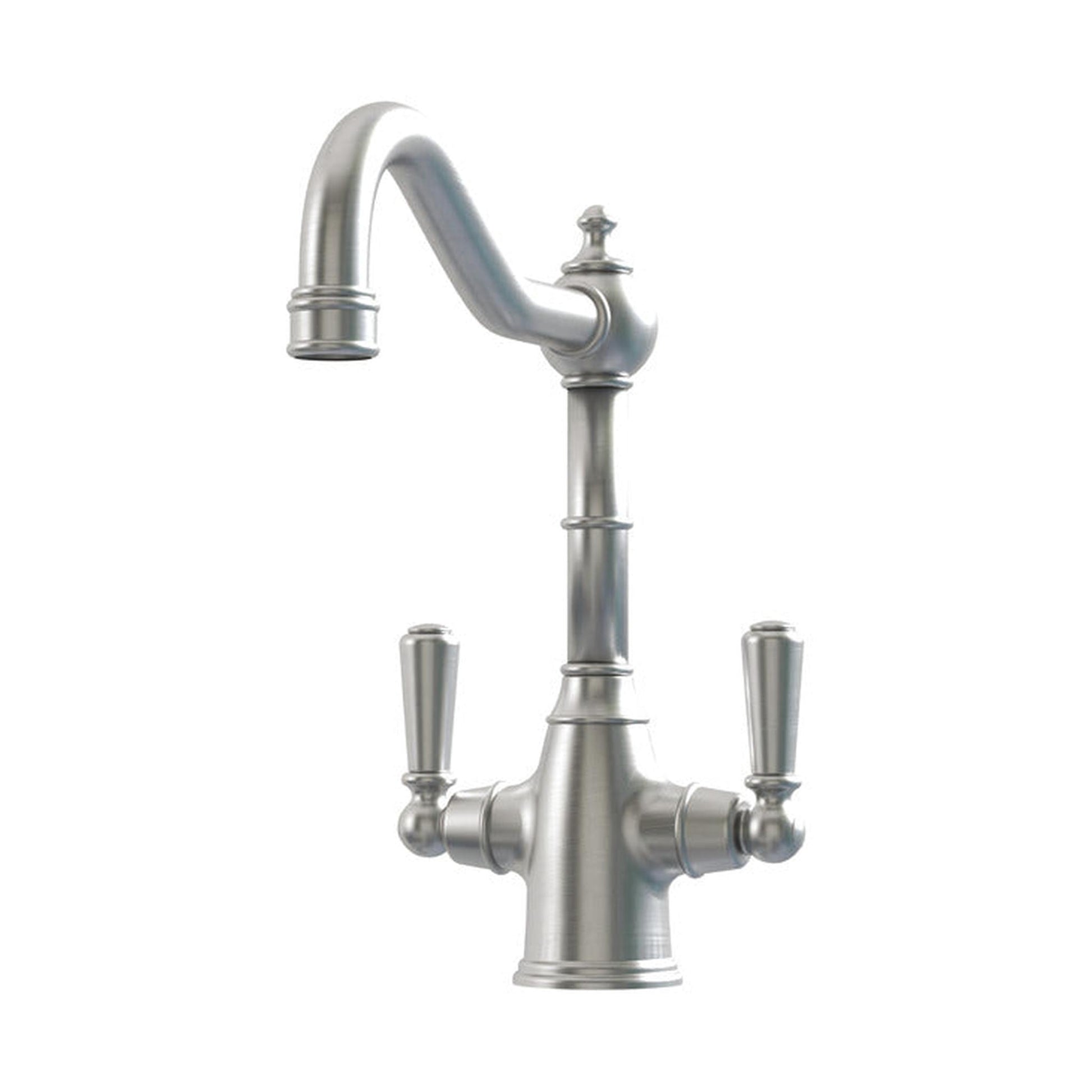 Bidbury & Co. Bickton Porcelain Handles With Dual Lever Mixer Tap Pewter 57866500