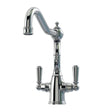 Bidbury & Co. Bickton Porcelain Handles With Dual Lever Mixer Tap Polished Chrome 57866200