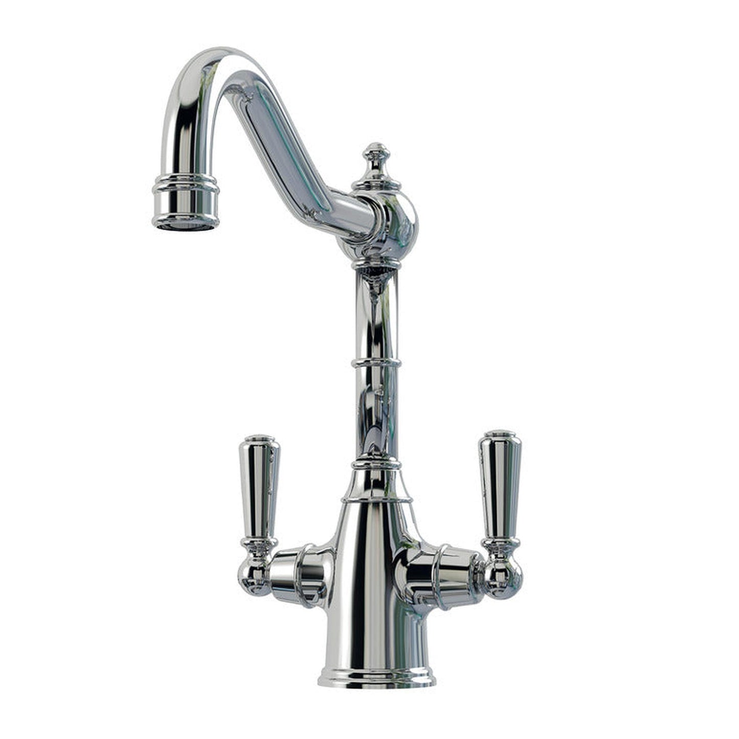 Bidbury & Co. Bickton Porcelain Handles With Dual Lever Mixer Tap Polished Chrome 57866200