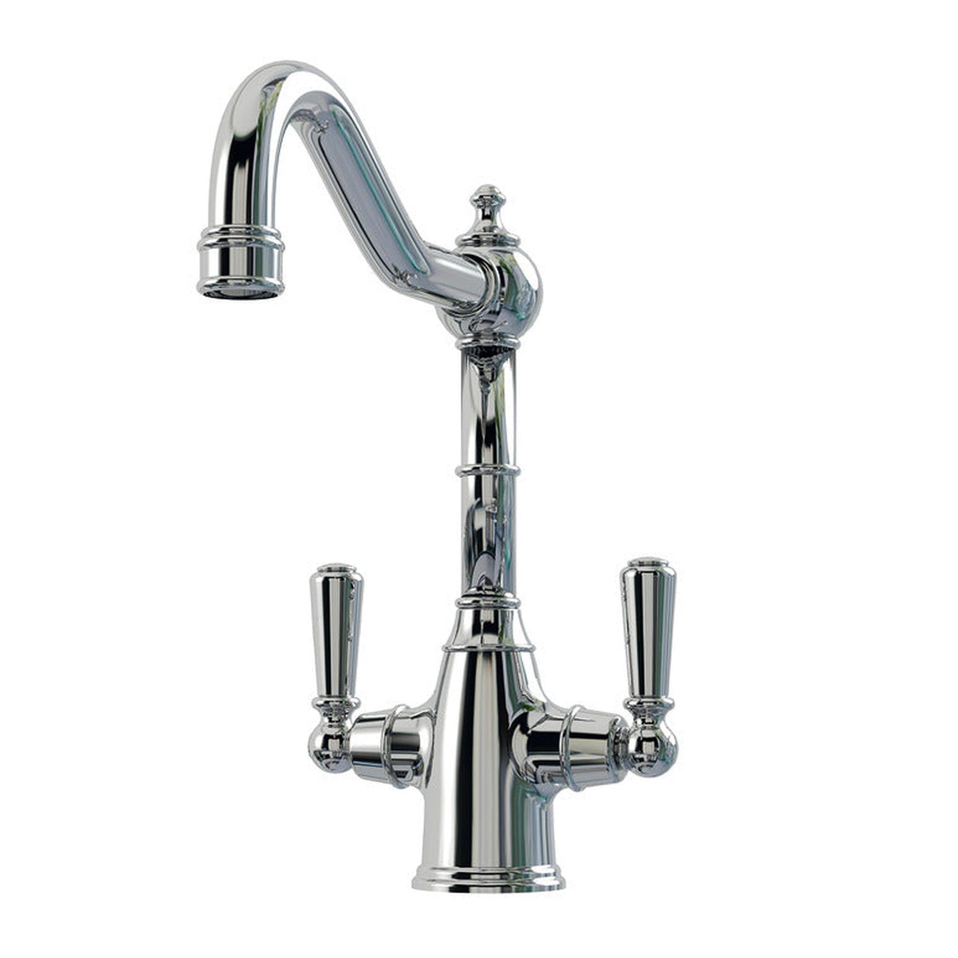 Bidbury & Co. Bickton Porcelain Handles With Dual Lever Mixer Tap Polished Chrome 57866200