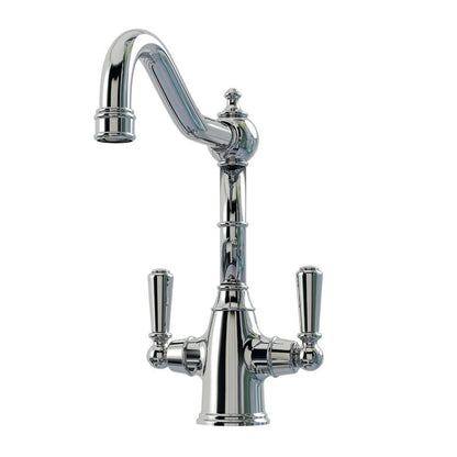 Bidbury & Co. Bickton Porcelain Handles With Dual Lever Mixer Tap Polished Chrome 57866200