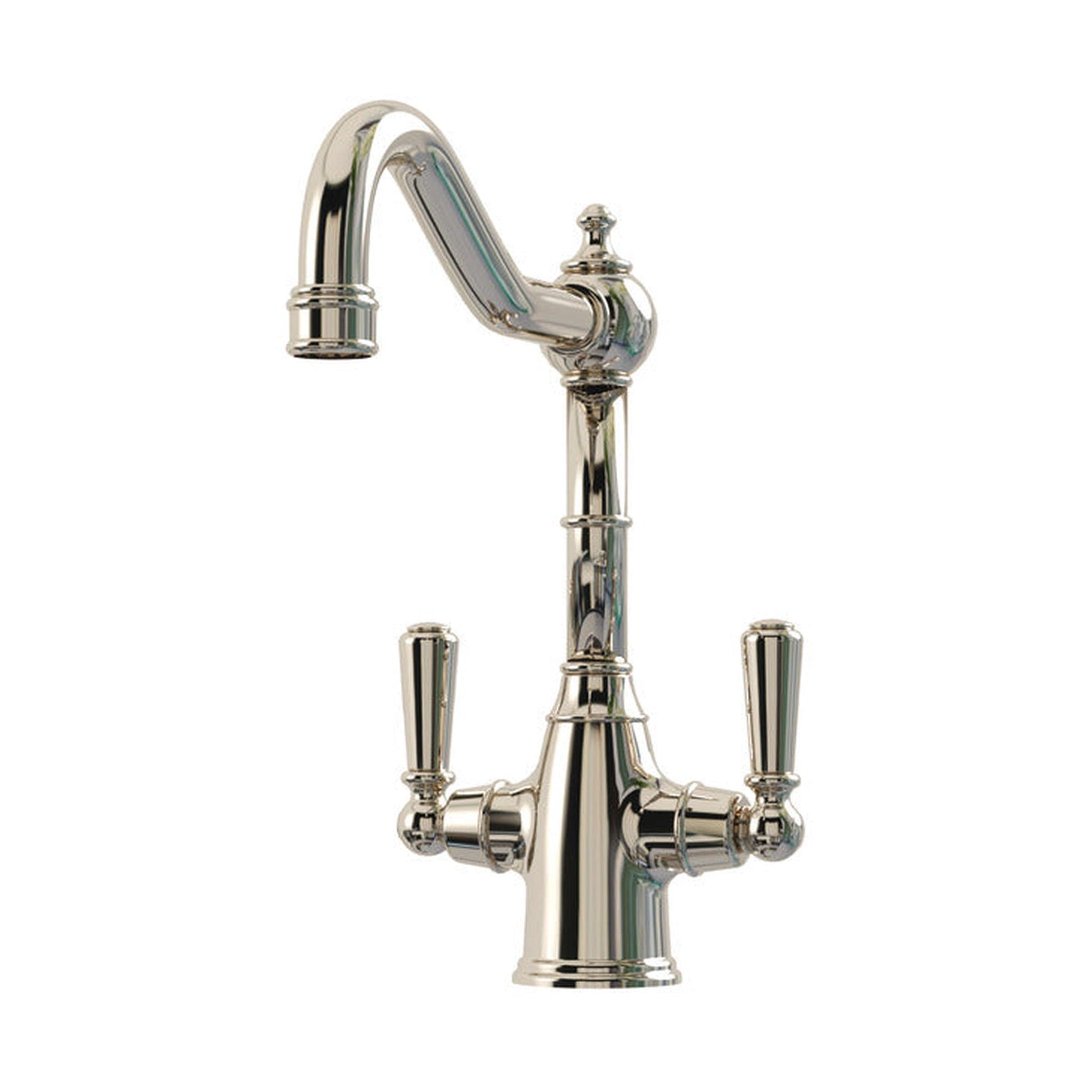 Bidbury & Co. Bickton Porcelain Handles With Dual Lever Mixer Tap Polished Nickel 57866700