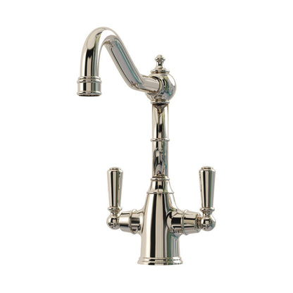 Bidbury & Co. Bickton Porcelain Handles With Dual Lever Mixer Tap Polished Nickel 57866700
