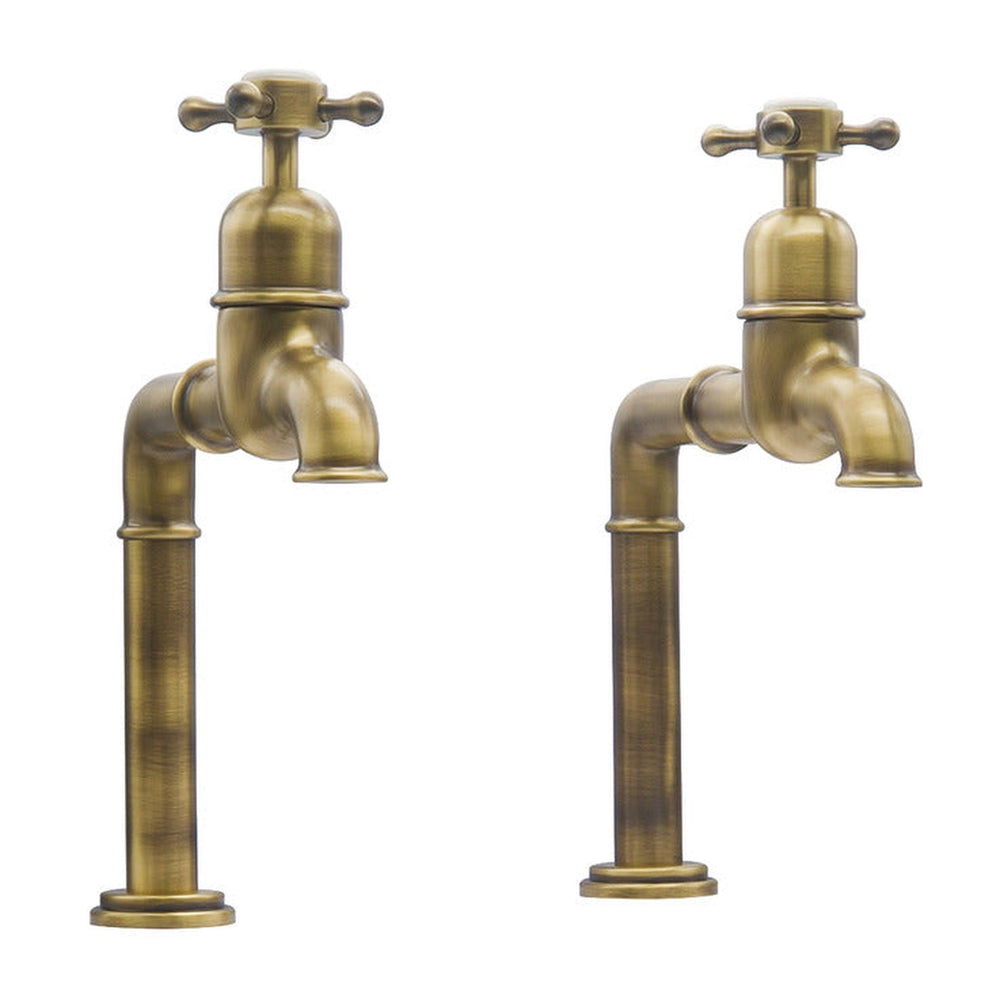 Bidbury & Co. Caswell Bibcock Taps With Crosshead Handles Patinated Brass 57865630 