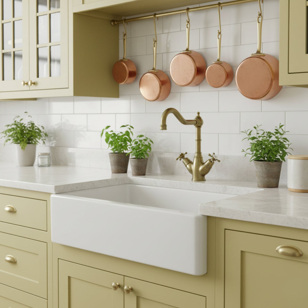 Bidbury & Co. Country Style Spout Crosshead Handles Mixer Tap with Dual Lever Life Style