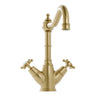Bidbury & Co. Country Style Spout Crosshead Handles Mixer Tap with Dual Lever in Old English Brass