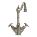 Bidbury & Co. Country Style Spout Crosshead Handles Mixer Tap with Dual Lever in Pewter