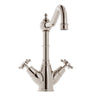 Bidbury & Co. Country Style Spout Crosshead Handles Mixer Tap with Dual Lever in Polished Nickel