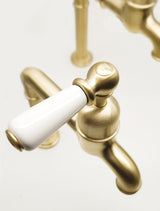 Bidbury & Co. Hanford Kitchen Taps with White Tipped Lever Handles & Classic Bibcock Design