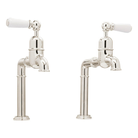 Bidbury & Co. Hanford Bibcock Taps With Porcelain Handles Polished Nickel 57866710