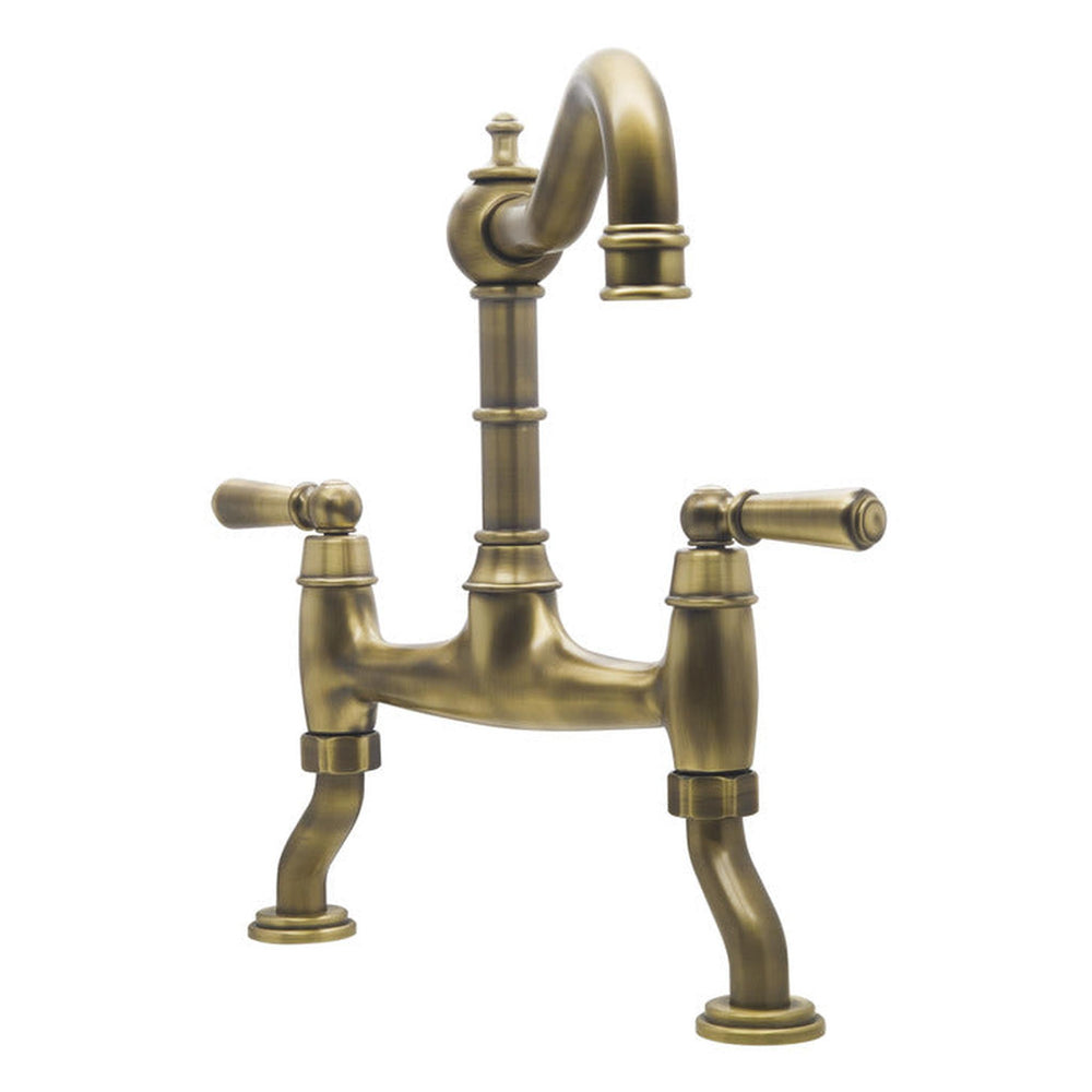  Bidbury & Co. Henbury Country Style Spout With Traditional Bridge Tap Patinated Brass 57866630