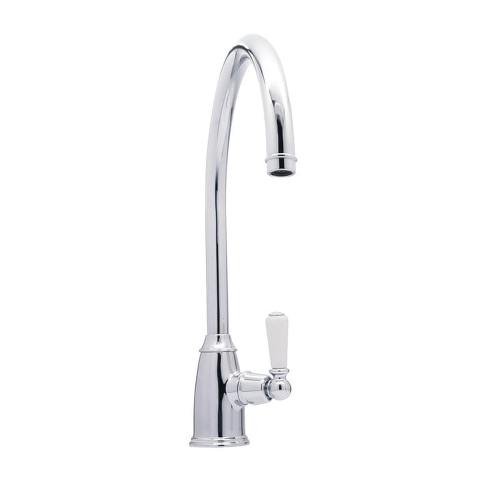 Bidbury & Co. Malvern C-Spout  Porcelain Handles Mixer Tap With Single Lever Polished Chrome 57865220
