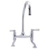Bidbury & Co. Moreton C-Spout Traditional Bridge Tap with Porcelain Handles Chrome