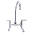 Bidbury & Co. Moreton C-Spout Traditional Bridge Tap with Porcelain Handles Chrome