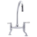 Bidbury & Co. Moreton C-Spout Traditional Bridge Tap with Porcelain Handles Chrome